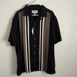 Island Shores men’s button short sleeve Charlie Sheen Bowling Shirt Large NWT